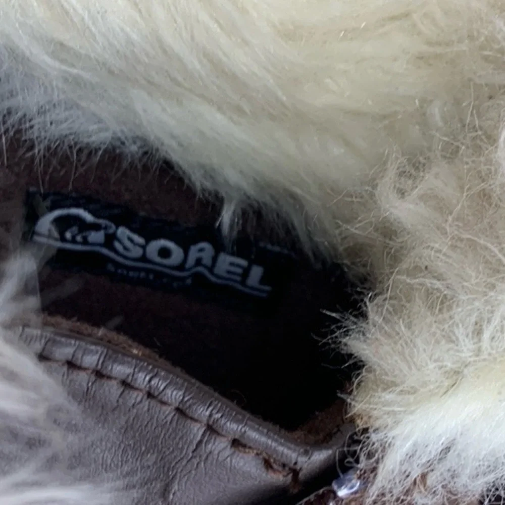 Sorel Chocolate Brown Waterproof Suede Fur Trimmed Northern Lite Ski Boo…